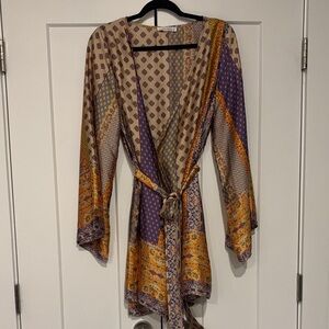 12TH TRIBE Gold Standard Multicolored Kimono Dress